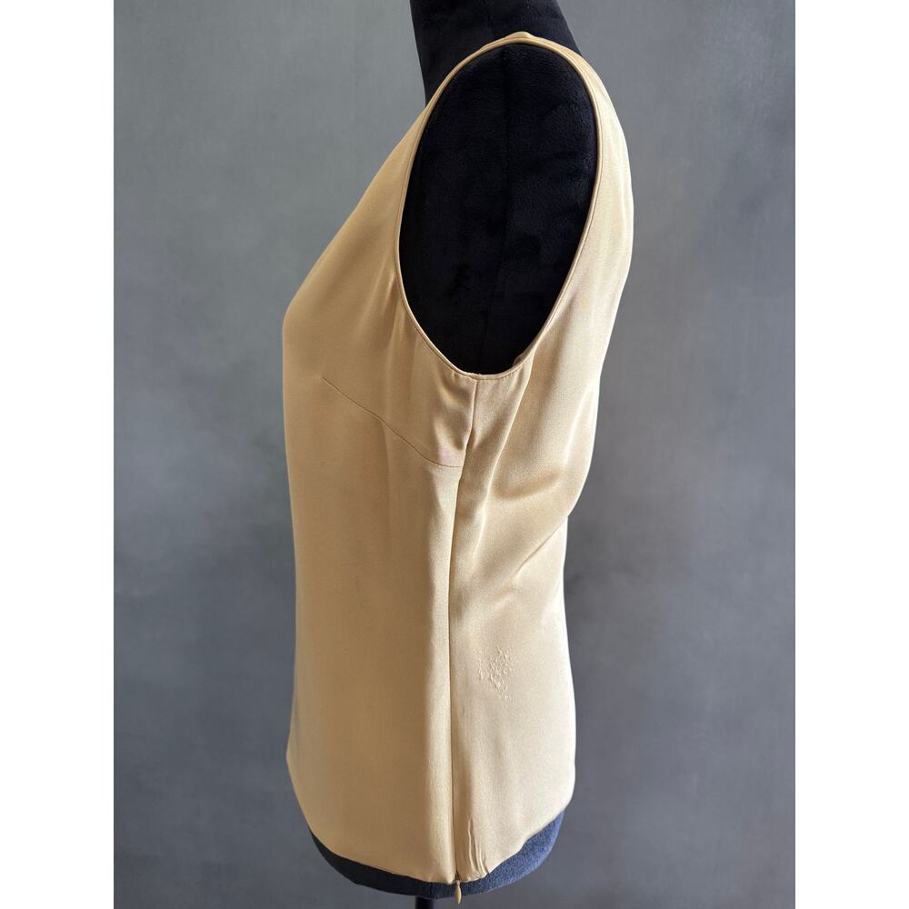 Richard Tyler Couture Silk Gold Tank With Side Zipper Size 8